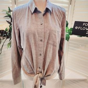 MADEWELL GRAY LARGE SOFT BUTTON DOWN